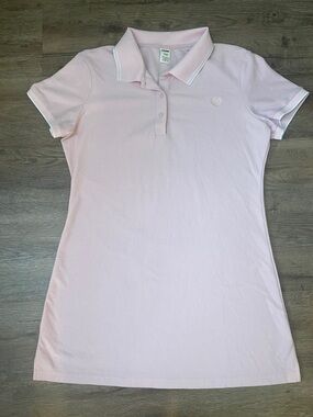 PINK Victoria's Secret Light Pink Polo Mini Dress with White Trim